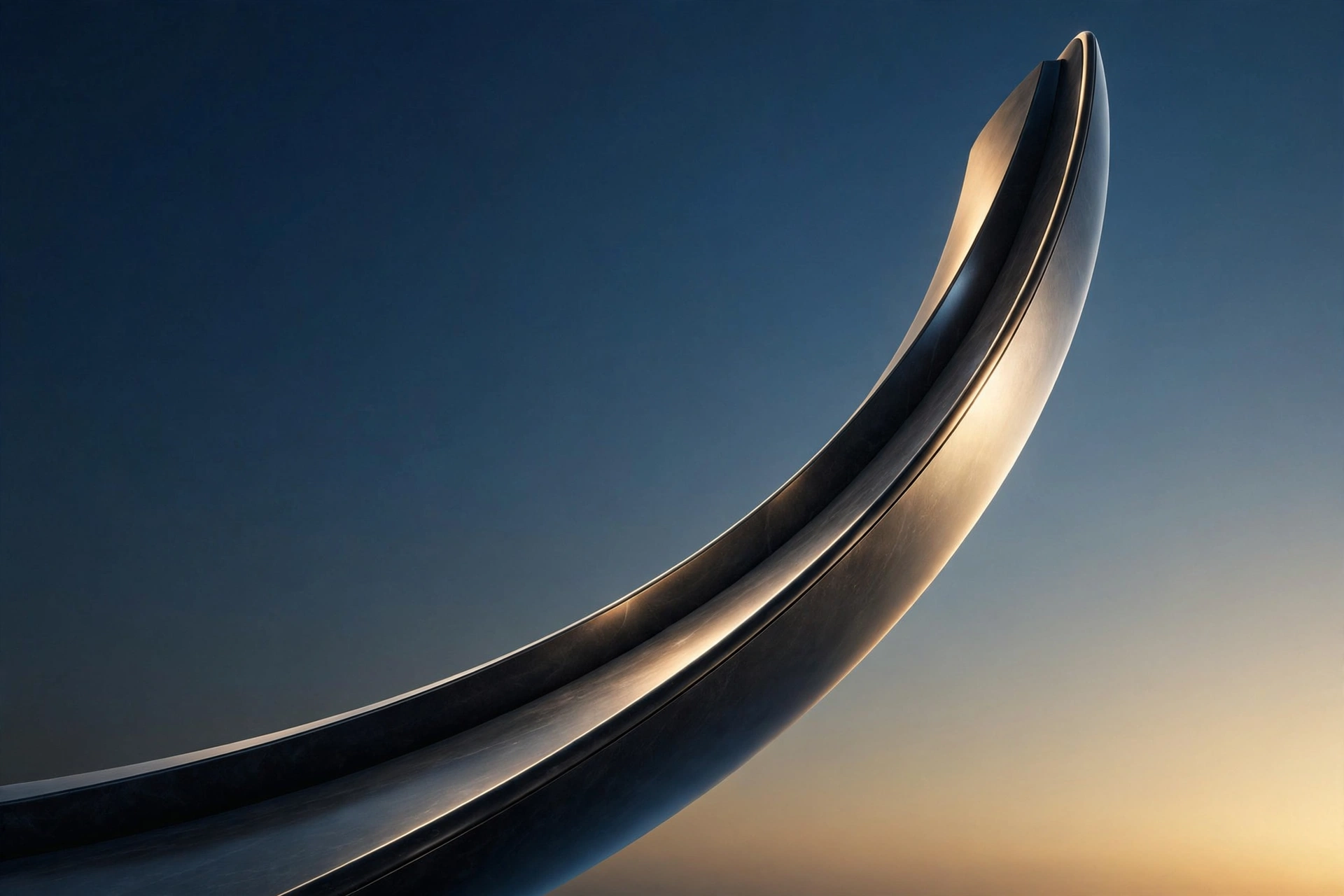 A sweeping arc rising, representing business growth